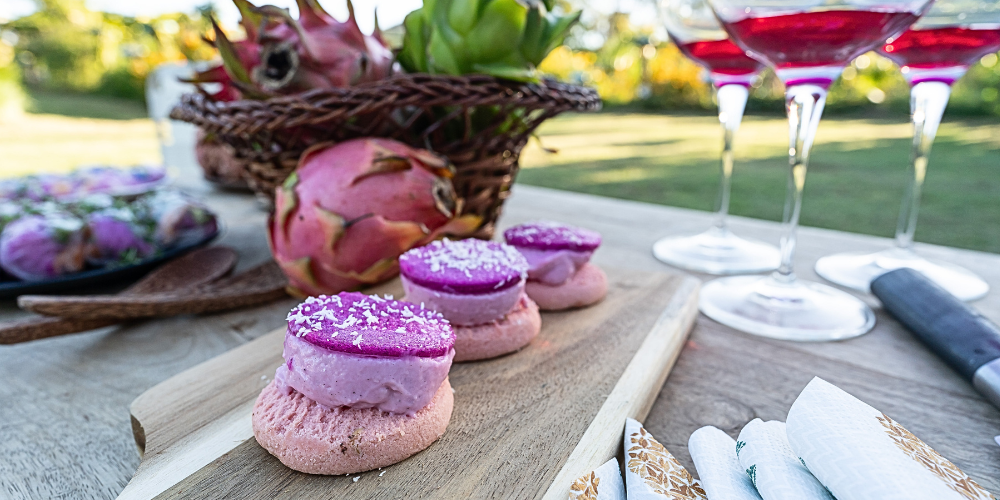 Biscuit Base No Bake Dragon Fruit Cheese Cake Recipe