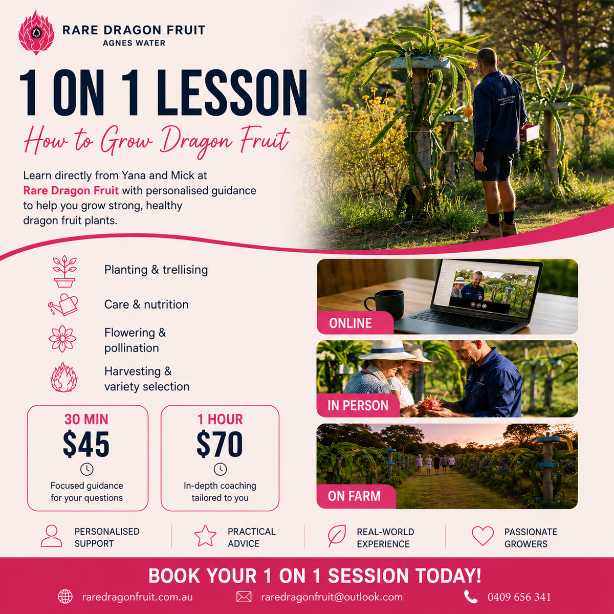 1-on-1 Dragon Fruit Growing Lesson 30min