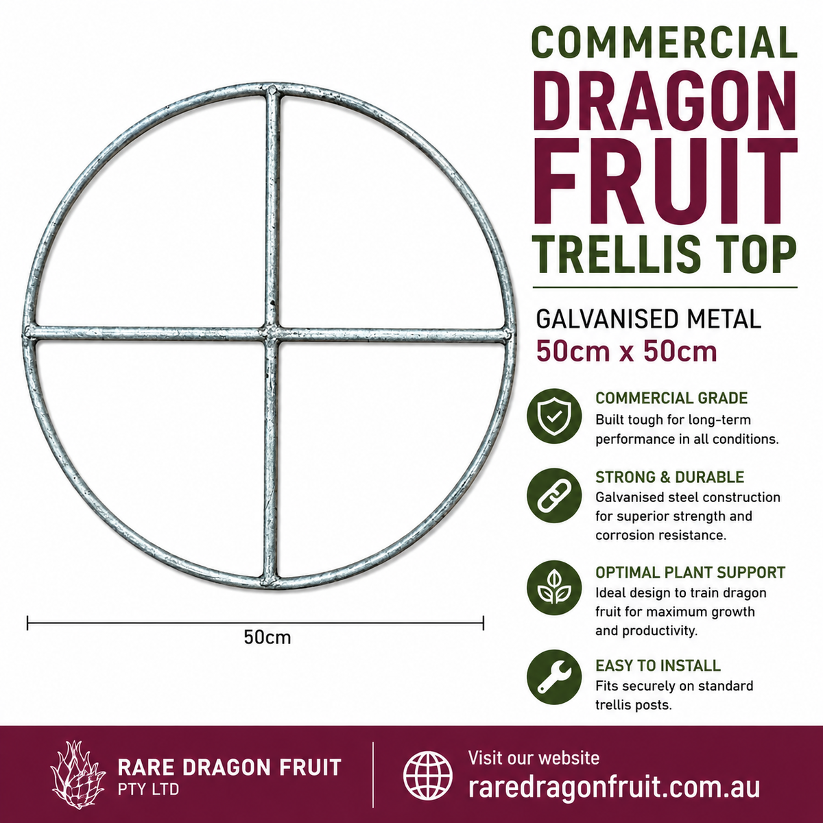 Commercial Dragon Fruit Trellis Top Galvanized metal