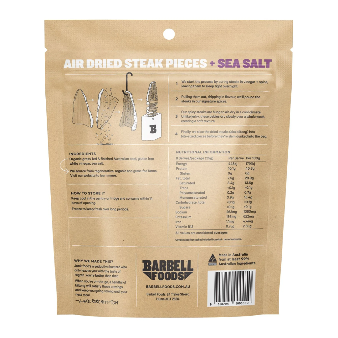 Biltong - Sea Salt - 200G Bags