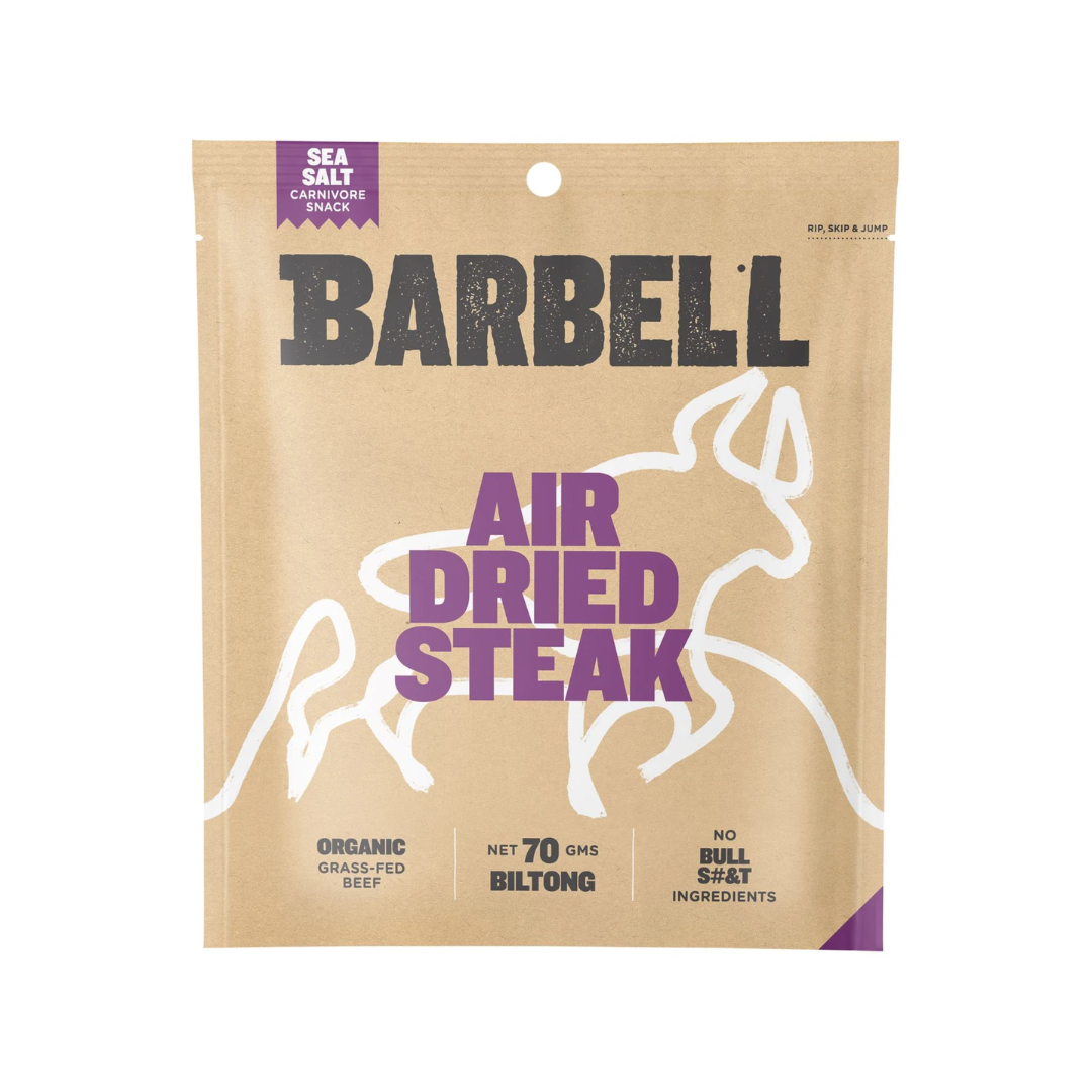 Barbel Biltong - Sea Salt - 70G Bags-  Gardener snack