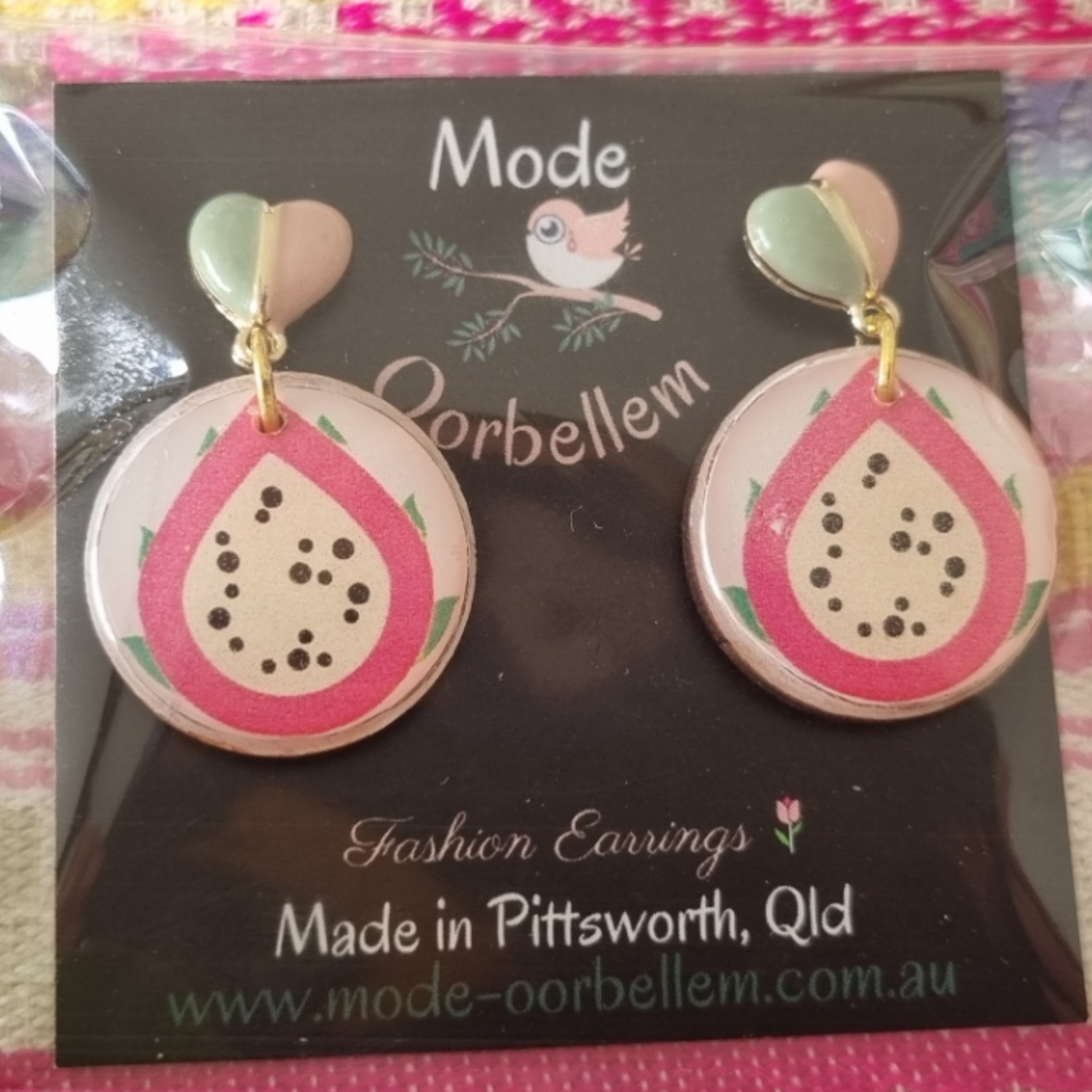 Mode Oorbellem handmade dragon fruit earrings - Rare Dragon Fruit