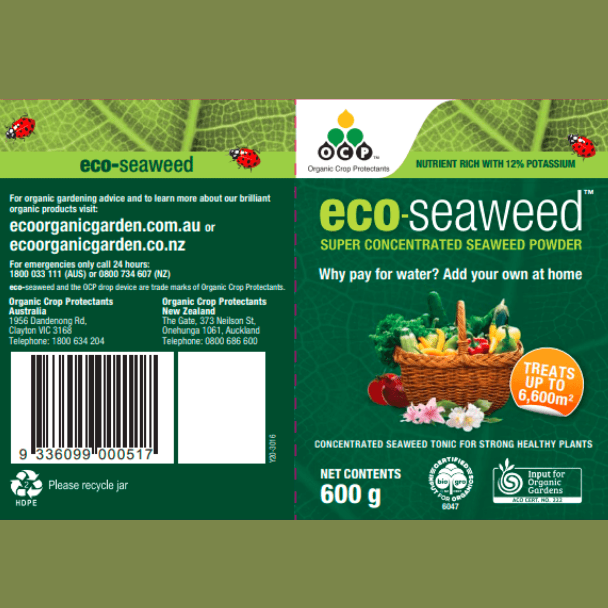 organic fertilizer for dragon fruit plant Eco- seaweed 600g - Organic Fertilizer